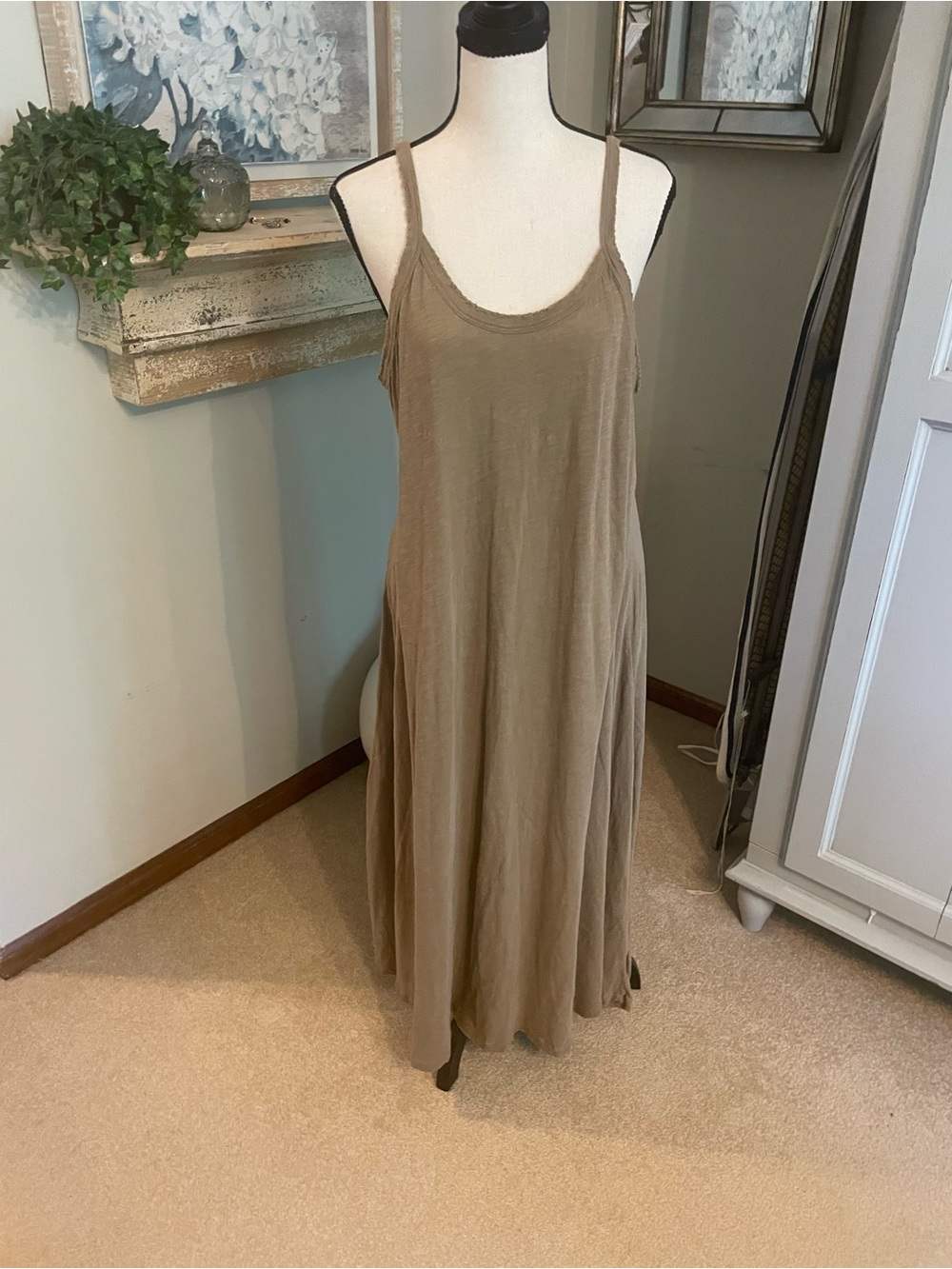 Magnolia Pearl Lana Tank Maxi Dress in Taupe OSFM